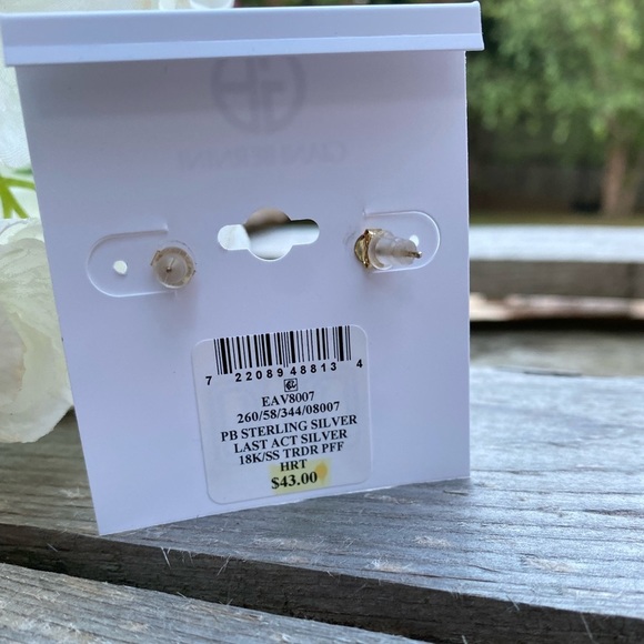 NWT GIANI BERNINI 18K GOLD HEART POST DROP EARRINGS - Picture 5 of 5